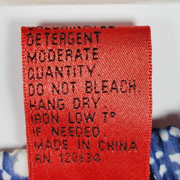 MAXI SKIRT (+ Slip) Asymmetrical Blue & White Abstract Floral Sz XL - Picture 10 of 10